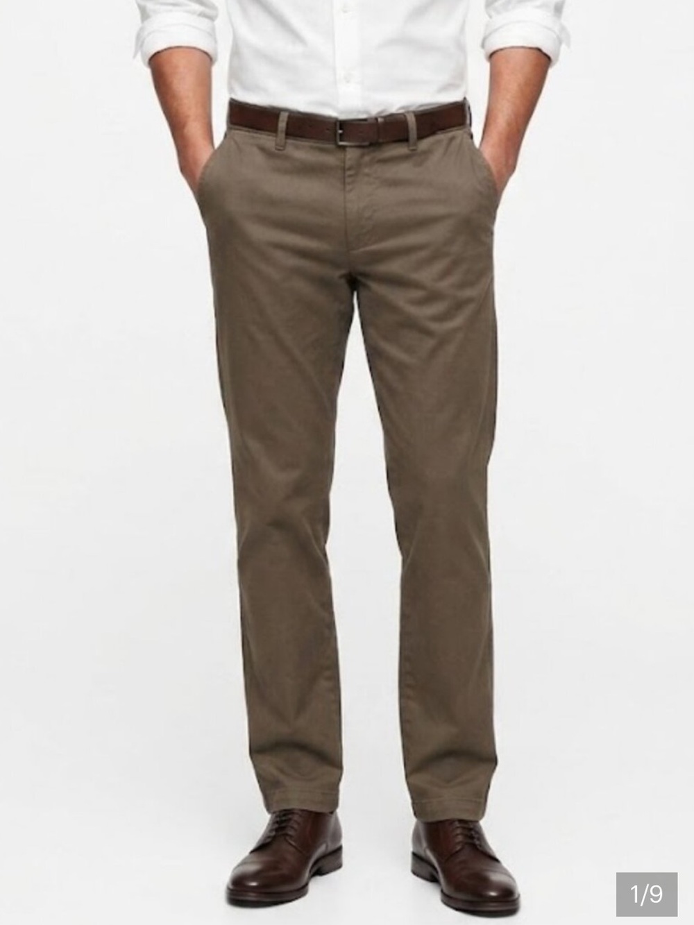 Banana Republic Gavin Chino olive green Straight Leg Cotton Pants Mens 32x32